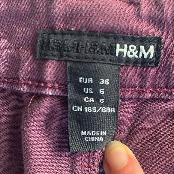 🎁3 for $30 H&M women's purple mauve denim pencil skirt size 6 - Picture 8 of 9